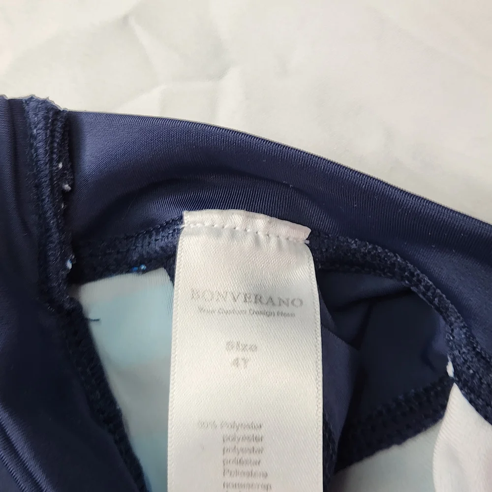 Blue & Navy Bonverano‎ Striped Kids Rash Guard Swimsuit 4T